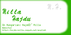 milla hajdu business card